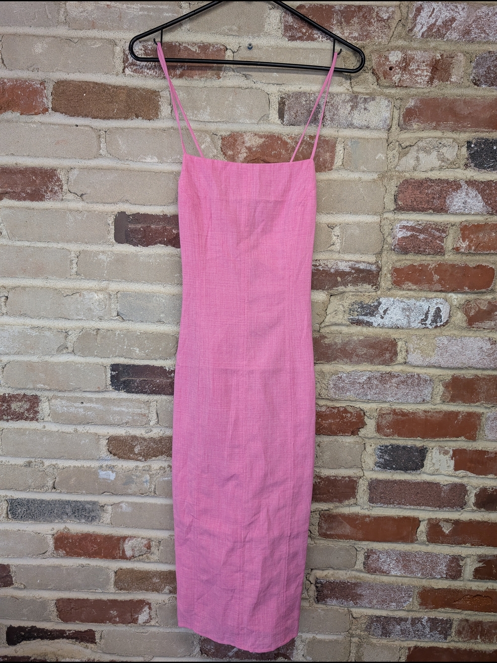 emory park Pink Midi Slip Dress with Spaghetti Straps